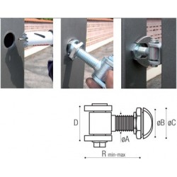 Plans de gonds supérieurs avec ailettes et boite easy-block ADEM 205F