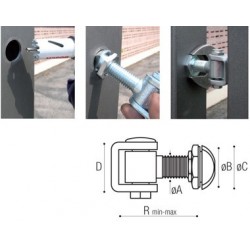 Plans de gonds supérieurs avec étrier et boite easy-block ADEM 700F