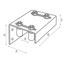 Dimensions de la plaque de guidage robuste à fixer ADEM 267