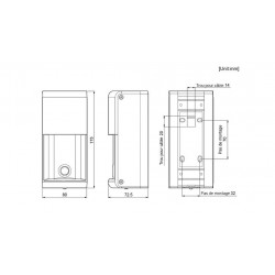 Dimensions du détecteur de véhicules OPTEX OVS-01GT
