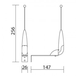 Dimensions de l'antenne extérieure Roger Technology R91/AN1/P1