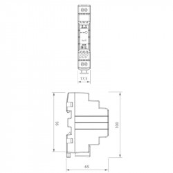 Dimensions de l'alimentation sur rail PSDX1201.5