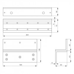 Dimensions des fixations en Z Izyx EMS600SL