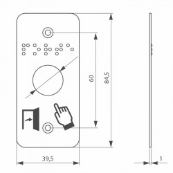Dimensions du bouton poussoir Izyx SS19B12P101