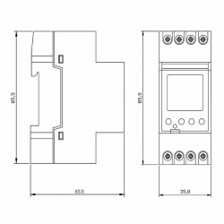 Dimensions de l'horloge hebdomadaire DTD2302