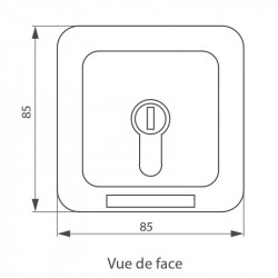 Dimensions du contacteur à clé universel Izyx KCB200EC