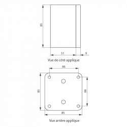 Dimensions du contacteur à clé universel en applique Izyx KCB200EC
