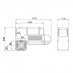 Dimensions du motoréducteur pour portes industrielles GYM50-2