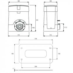 Schéma technique du moteur Beninca BULL20HE