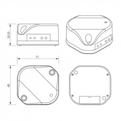 Dimensions de l'alimentation miniature 24 V 1 A Izyx PSEWB2401