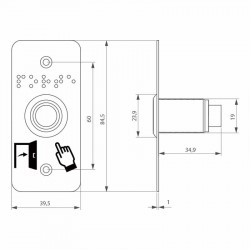 Dimensions du capteur infrarouge Izyx IRS19BP101