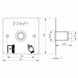 Dimensions du capteur infrarouge Izyx IRS19BP201