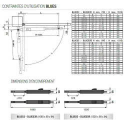 Dimensions du motoréducteur pour portails battant BLUES5R