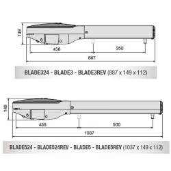 Dimensions du motoréducteur BLADE3