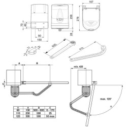 Dimensions du motoréducteur Cardin BLGRIFFE24TM