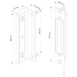 Dimensions de la ventouse électromagnétique Locinox P00007616-SILV