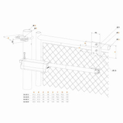 Dimensions du ferme-portillon hydraulique Locinox P00010735