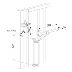 Dimensions du ferme portillon compact Locinox P00008967-SILV
