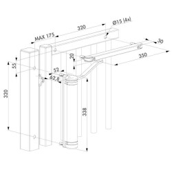 Dimensions du ferme portillon compact Locinox P00008967-SILV