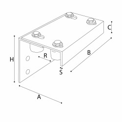 Dimensions de la plaque de guidage réglable à visser ADEM 373
