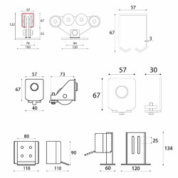 Dimensions des composants du kit 908.6M
