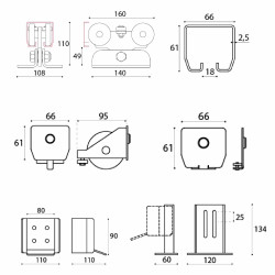 Dimensions des composants du kit 951.3M