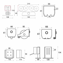 Dimensions des composants du kit 958.3M