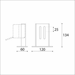 Dimensions du support pour battants de fin de course séries LIGHT EASY BASE ADEM 927F