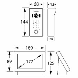 Dimensions du point d'appel et du moniteur du kit ONYX-IP-IBK-ASD