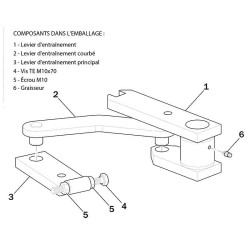 Groupe de leviers pour une ouverture jusqu' à 125° Roger Technology LT300