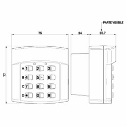 Dimensions du clavier à code Roger Technology H85/TDR/I