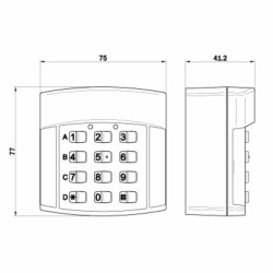 Dimensions du clavier à code Roger Technology H85/TDS/E