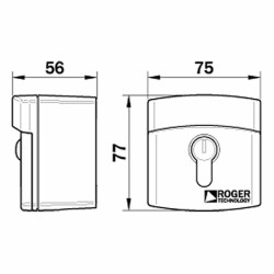 Dimensions du sélecteur à clé d'extérieur Roger Technology R85/60ES