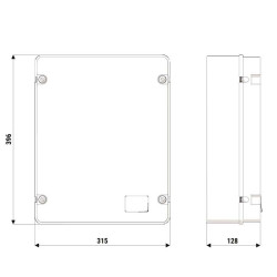 Dimension s du boitier externe sans batteries Roger Technology HT421