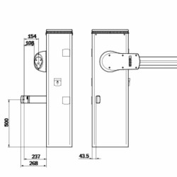 Dimensions de la colonne pour photocellules G90/F2ES - G90/F4ES Roger Technology CRA/BAR