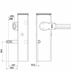 Dimensions de la colonne pour photocellules M90/F2ESO - M90/F4ESO Roger Technology CRA/BAR/M90
