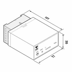 Dimensions du détecteur de masse métallique Cardin METALDEC24X
