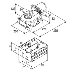 Dimensions du moteur Beninca DU.IT14NE