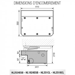 Dimensions du caisson de fondation pour moteur enterré Cardin HLBOX