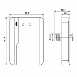 Dimensions du radar détecteur de présence ITS-AX4