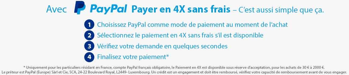 Payez en 4x sans frais avec Paypal